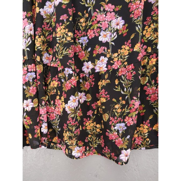 Time and Tru Floral Print Long Sleeve Casual Dress Tunic Ruffle Sz XXL - Picture 4 of 9